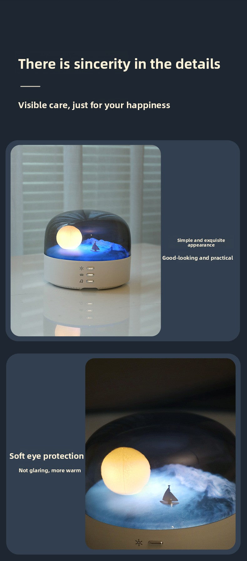 zensoullab Creative Crescent Bluetooth Speaker Night Light Multi-Functional Warm and Cool Light Bedside Stepless Dimming Minimalist Meditation Lamp