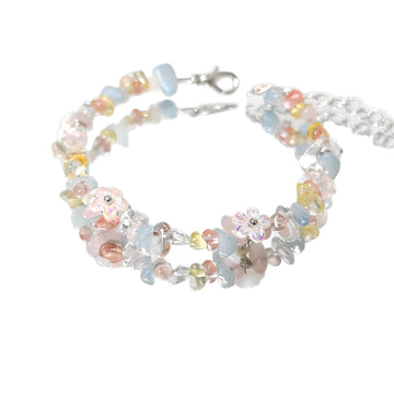 zensoullab Spring and Flower Field Dopamine Colorful Crystal Flower Bracelet