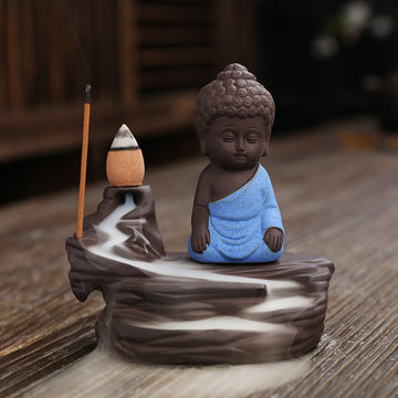zensoullab Purple Clay Backflow Incense Burner Creative Ceramic Craft Gift Mountain Water Flow Small Tathagata Backflow Incense Burner Original