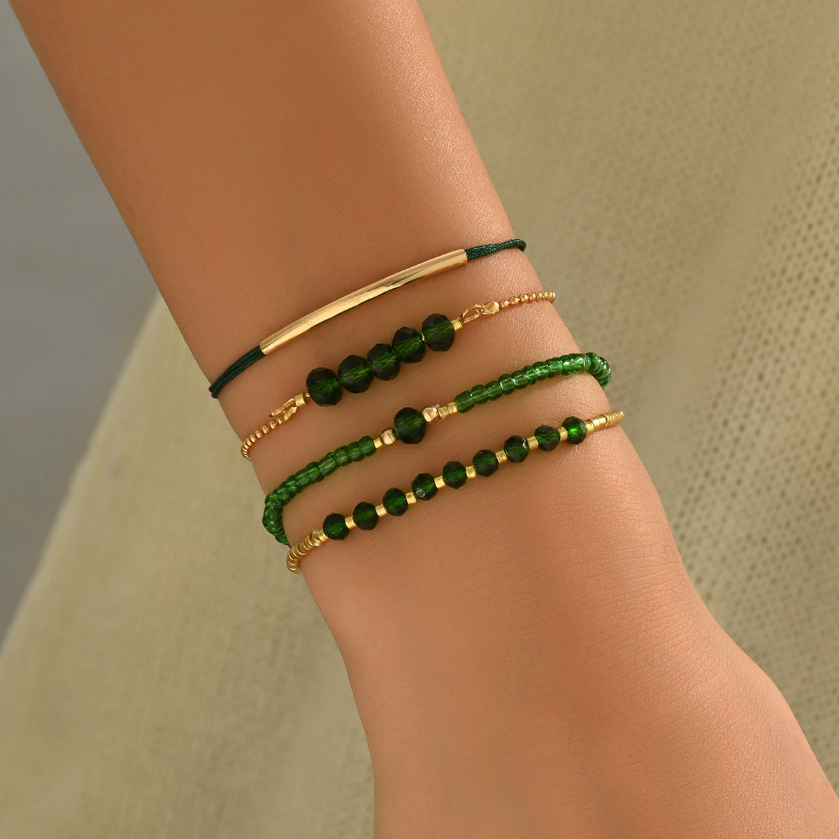 zensoullab Bohemian Vintage Glass Crystal Beaded Bracelet for Women