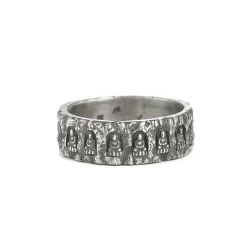 zensoullab Original Design Thai Silver Vintage Buddha Cave Ring for Men and Women Creative Personality National Style Trendy Open Ring