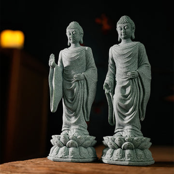 zensoullab Chinese-style Amitabha Buddha Statue Ornament Gardening Flower Tea Room Buddha Decoration Sakyamuni Buddha Fish Tank Landscaping Decoration