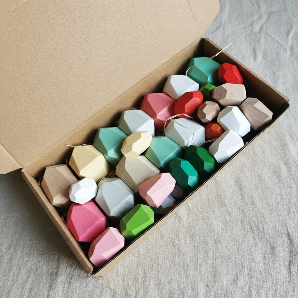 Mindful Stacking Stones – Solid Wood Zen Desk Décor | 3–10 Minute Visual Focus Practice (14+)