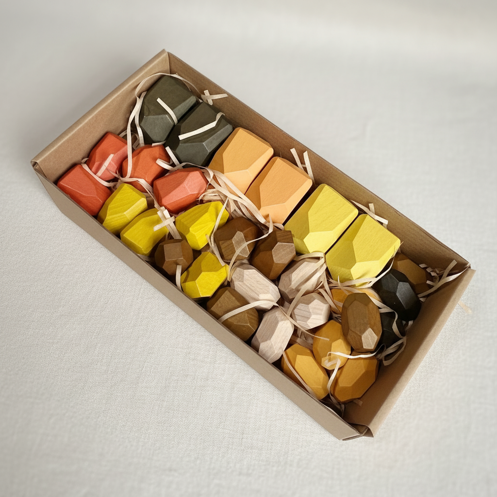 Mindful Stacking Stones – Solid Wood Zen Desk Décor | 3–10 Minute Visual Focus Practice (14+)