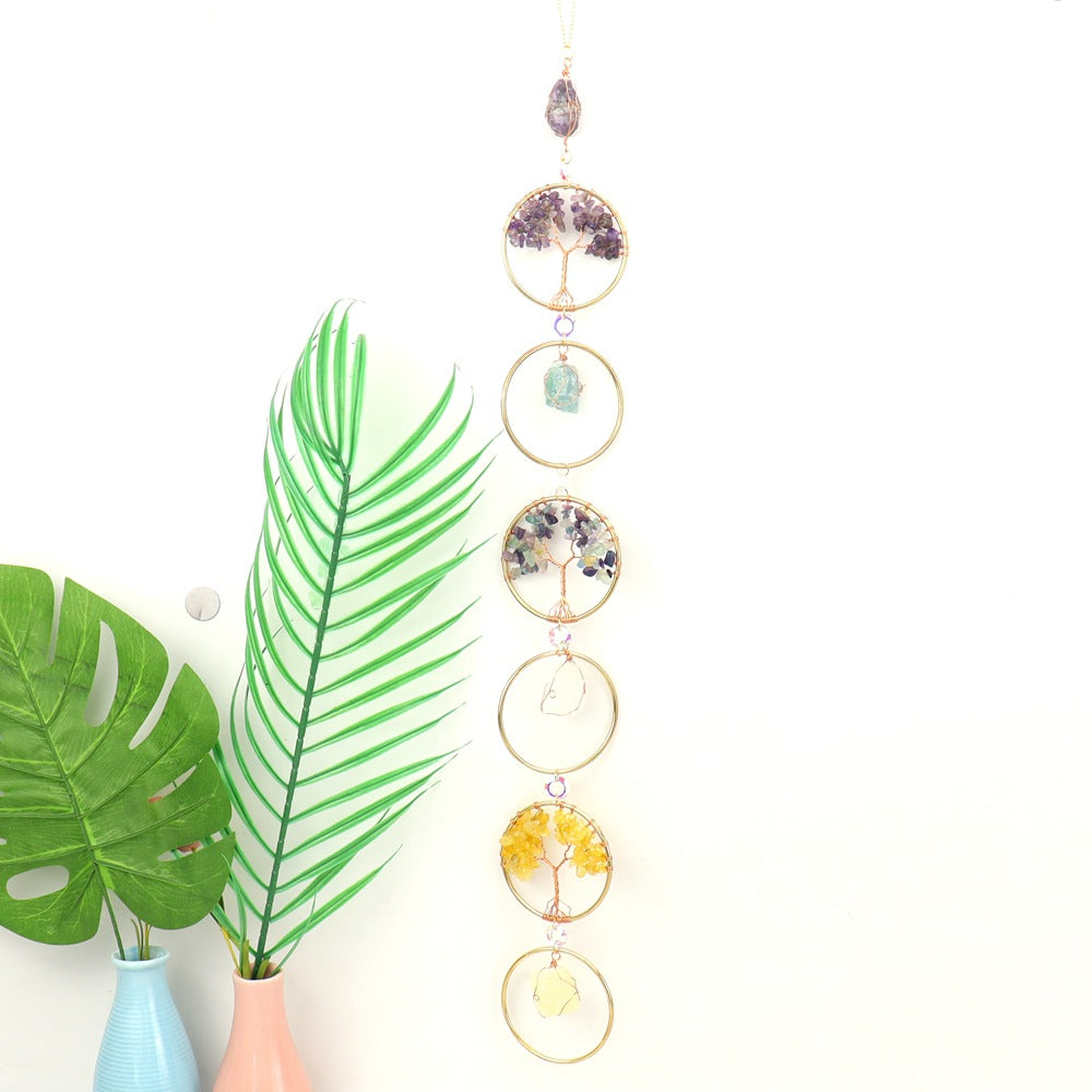 zensoullab Tree of Life Agate Slice Crystal Handmade Tree of Life Craft Crystal Pendant