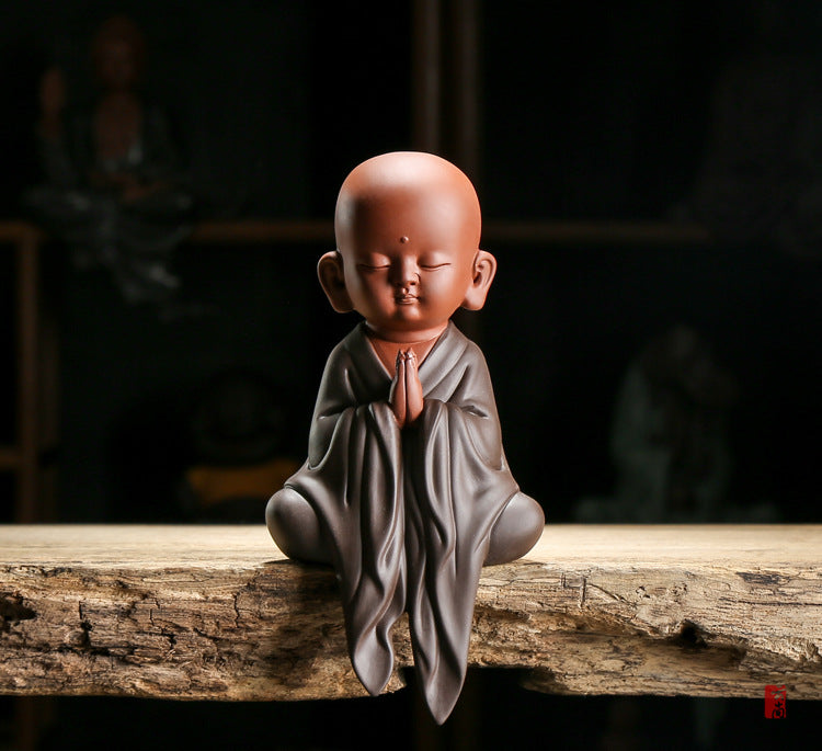 zensoullab Yunshang Chinese Zen Monk Gift Ceramic Ornament Classical Craft Tea Ceremony Home Decoration Zisha