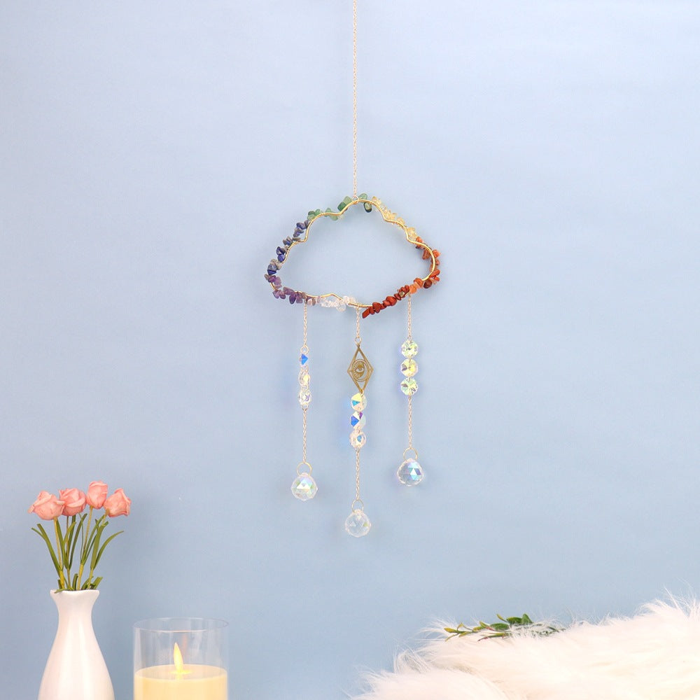 zensoullab Natural Crystal Gravel Handmade Crystal Decoration Pendant Window Outdoor Light Gathering Cloud Amethyst Sun Catcher