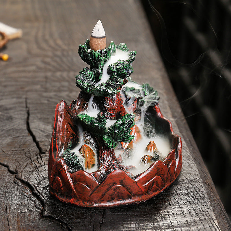 zensoullab Resin Christmas Tree Christmas Backflow Incense Burner Creative Pine Tree Smoke Backflow Aromatherapy Burner Home Decoration Ornament