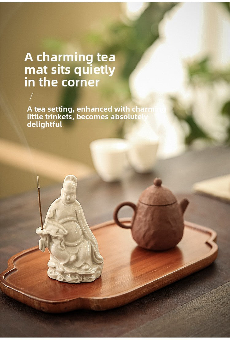 Zensoullab Creative New Chinese Ceramic Small Wenchang Incense Burner Decoration Home Indoor Decoration Sandalwood Incense Incense Ceremony Incense Holder