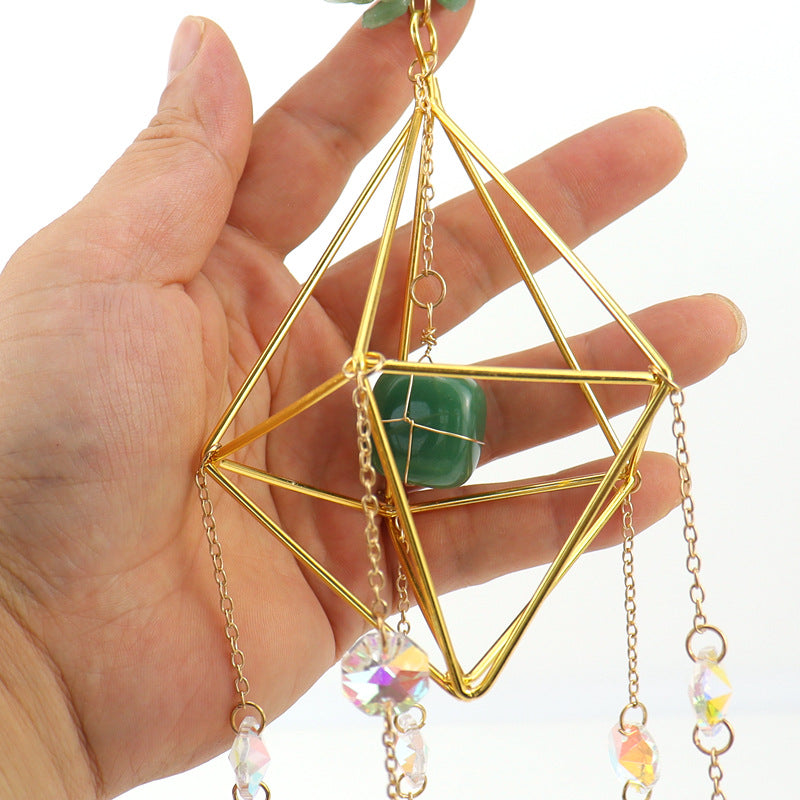 zensoullab Sun Catcher Crystal Air Frame Round Pendant Light Garden Decoration Pendant Light Crystal Hanging Ornament T18