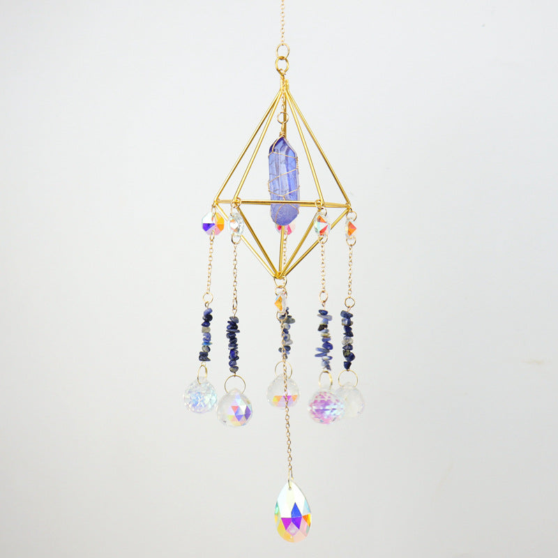 zensoullab Crystal Sun Catcher Air Rack Natural Crystal Column Lamp Prism Pendant Crystal Hanging Garden Decoration