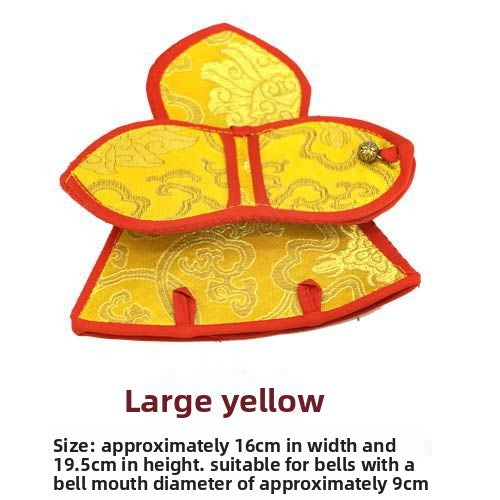 zensoullab Nepal Handicrafts Handmade Ritual Tools Set Vajra Bell and Pestle Set Ritual Bell Packaging Bag Bell and Pestle Cover Buddhist Supplies Set