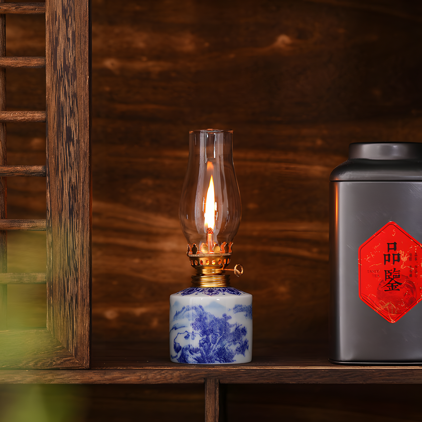 Serenity Oil Lamp Serenity Blue & White Ceramic Meditation