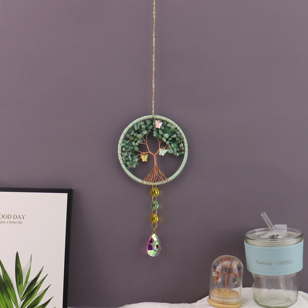 zensoullab Home Decor Pendant Inspiration Design Natural Crystal Tree of Life Sun Catcher Crystal Wind Chime