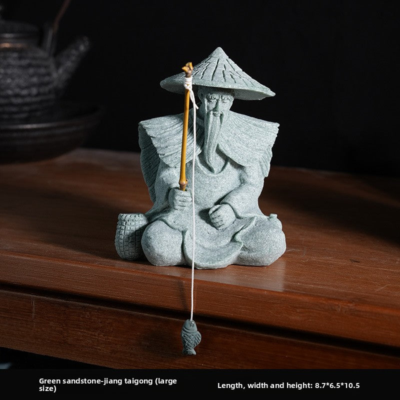 zensoullab Desktop Chinese Style Northern Wei Dynasty Buddha Statue Buddha Micro Landscape Fish Tank Landscaping Rockery Desktop Ornament Tea Pet Incense Decoration