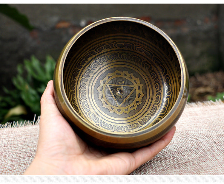 Zensoullab Nepal Xizang Himalaya Bowl Buddha Sound Bowl Buddha Sound Bowl Singing Bowl Yoga Meditation Himalaya Bowl Ear Cleaning Healing Copper Chime Stone