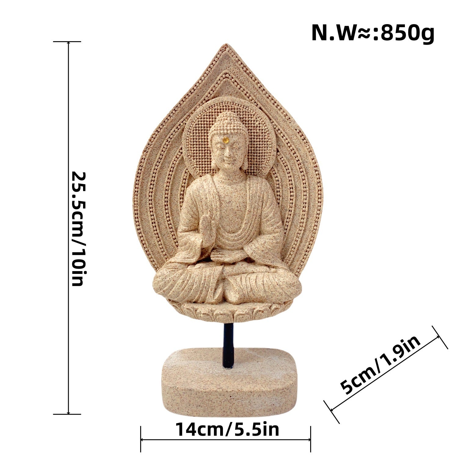 zensoullab New Chinese Style Buddha Statue Ornament Resin Painted Gold-Plated Small Buddha Statue Retro Zen Buddha Head Home Tea Room Decoration