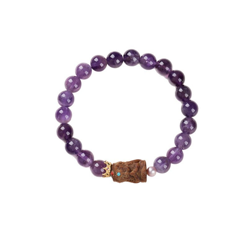 zensoullab Nine Purple Fire Amethyst Dongga Sandalwood Zakiram Bracelet Amethyst Design Bracelet