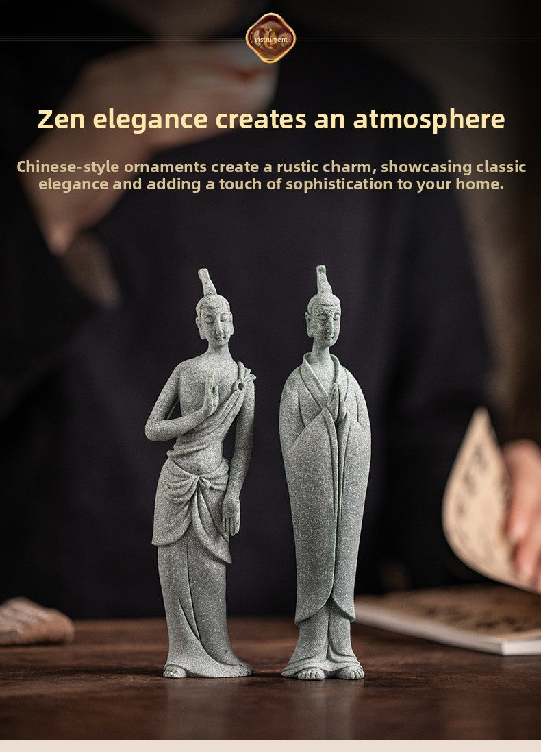 zensoullab Zen Style Chinese Qing Sand Dunhuang Flying Figure Small Ornament Creative Fish Tank Micro Landscape Potted Plant Gardening Decoration Display