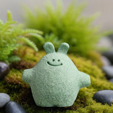 zensoullab Green Sandstone Tea Pet Ornament Micro Landscape Decoration Fish Tank Desktop Stress Relief Healing Decor Creative Cute Small Ornament