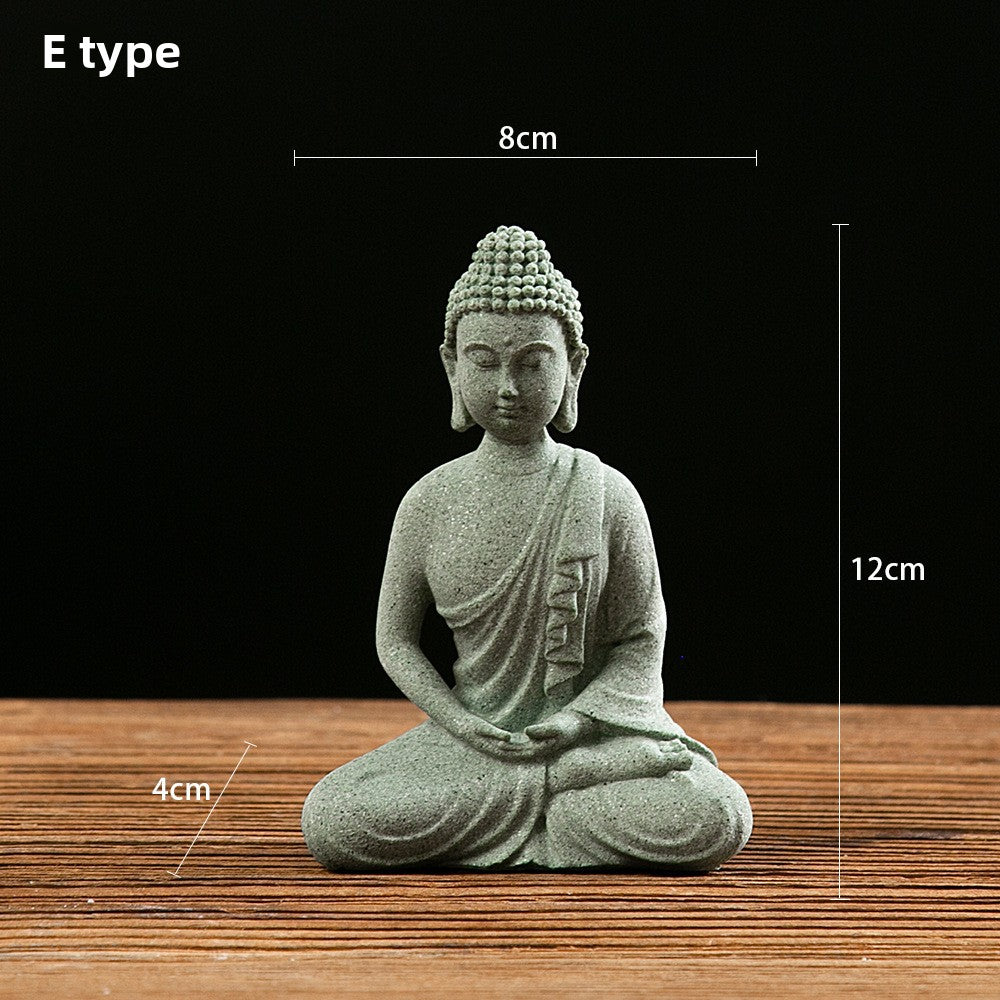 zensoullab Desktop Chinese Style Northern Wei Dynasty Buddha Statue Buddha Micro Landscape Fish Tank Landscaping Rockery Desktop Ornament Tea Pet Incense Decoration