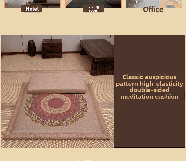 zensoullab Double-Sided Meditation Cushion Home Meditation Cushion Meditation Seat Cushion Thickened Meditation Cushion Meditation Cushion