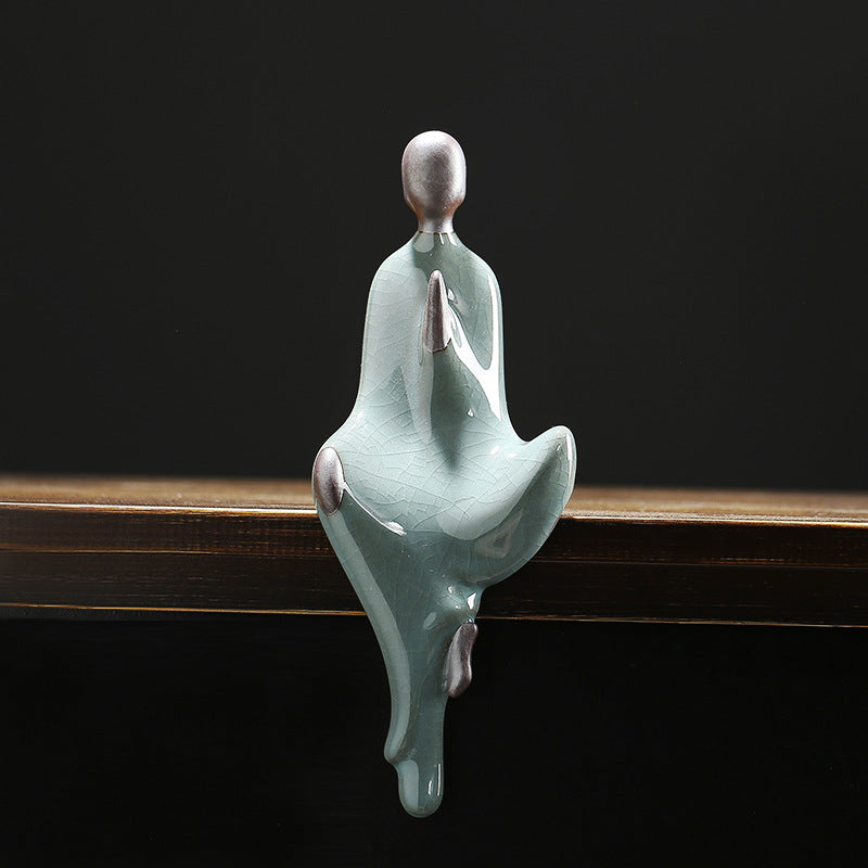 zensoullab Zen Ceramic Crafts Formless Buddha New Chinese Style Living Room Study Entrance Decoration Ge Kiln Creative Figurine