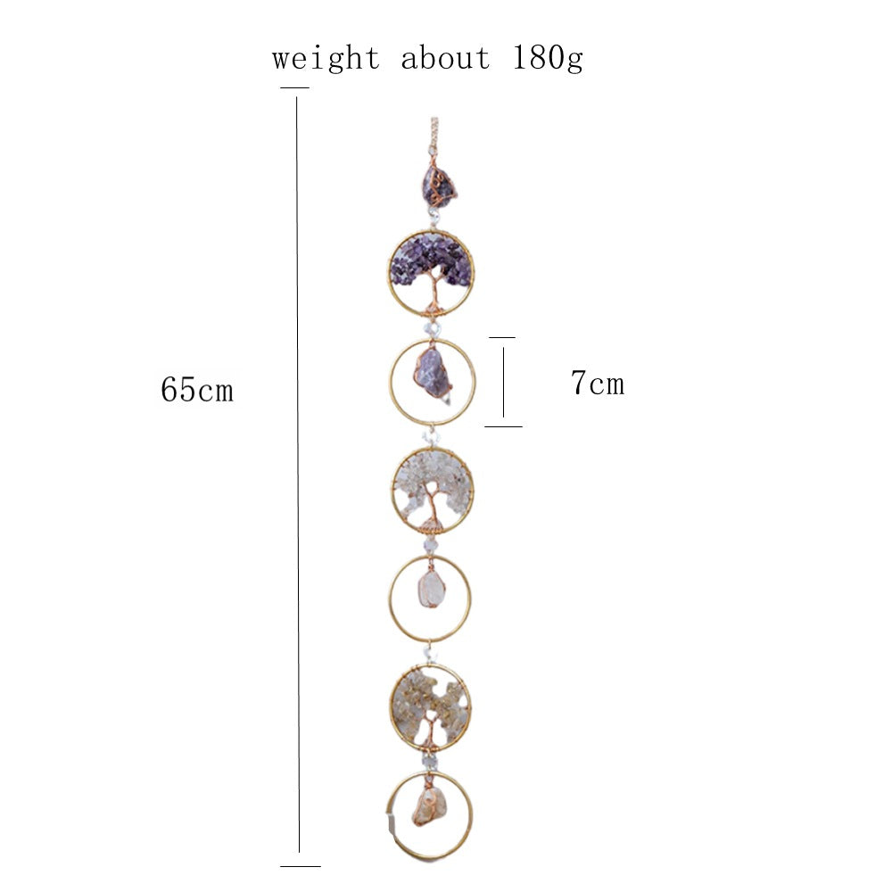 zensoullab Tree of Life Agate Slice Crystal Handmade Tree of Life Craft Crystal Pendant