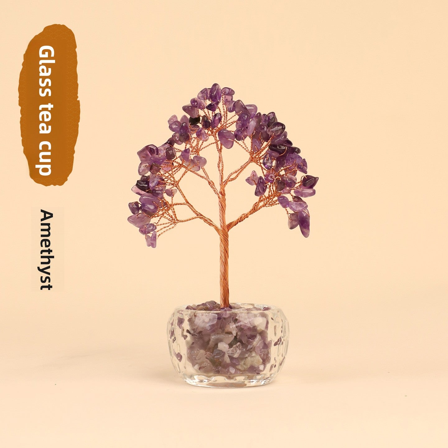 zensoullab Natural Crystal Tree Citrine Money Tree Crystal Tree of Life Wealth Tree Office Crystal Ornament