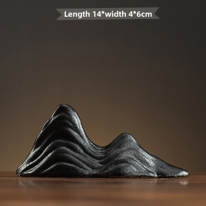 zensoullab Creative Ceramic Rockery Small Ornament Micro Landscape Fish Tank Decoration Living Room Entrance Chinese Zen Style Home Decor Display