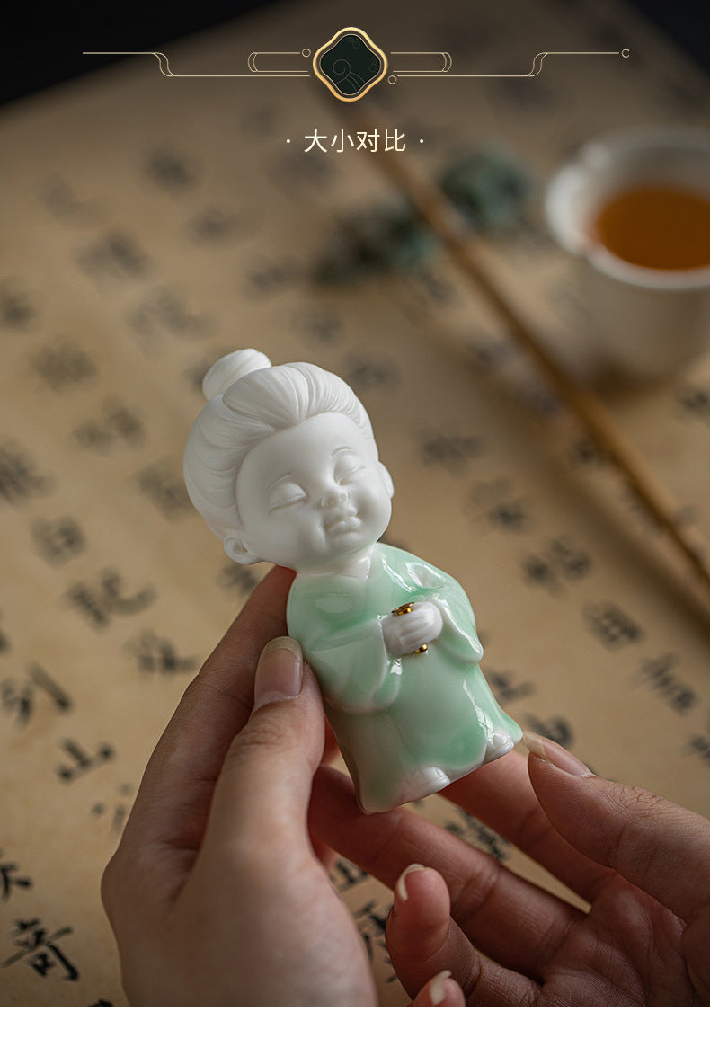 zensoullab Chinese Style Celadon Small Taoist Incense Holder Incense Stand Home Indoor Sandalwood Agarwood Incense Burner Zen Tea Room Incense Burner Incense Holder