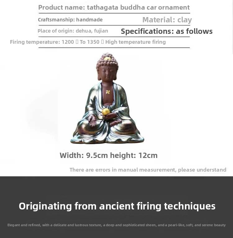 zensoullab Premium Retro Ceramic Buddha New Chinese Style Ornament Zen Tea Pet Home Living Room Desktop Tea Room Car Decoration