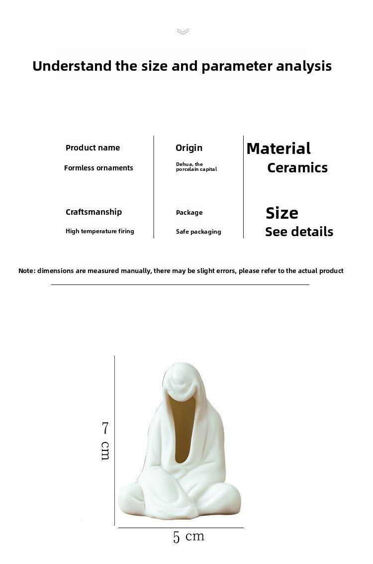Zensoullab Creative Ceramic Crafts Decoration Zen Buddha Character Tea Space Chinese Living Room White Porcelain Fish Tank Decorations