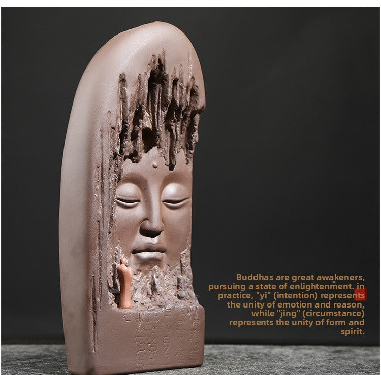 Zensoullab Yunshang Creative Backflow Incense Burner Zen Purple Clay Ornaments Buddha Worship Home Indoor Worship Decoration Sandalwood Stove Buddha Utensils