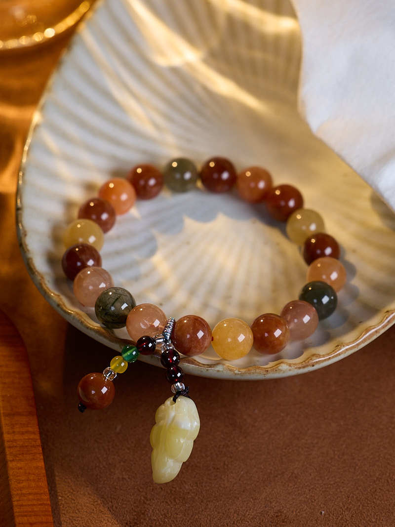 Zensoullab Temple Same Style Five Fu Duobao Crystal Bracelet Fu Lu Shou Crystal Bracelet