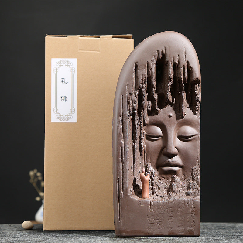 Zensoullab Yunshang Creative Backflow Incense Burner Zen Purple Clay Ornaments Buddha Worship Home Indoor Worship Decoration Sandalwood Stove Buddha Utensils