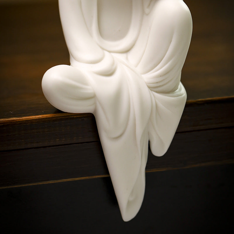 zensoullab Zen Ceramic Formless Buddha Figure Chinese Style Small Monk Ornament Small Monk Entrance Living Room Study Creative Decoration Display