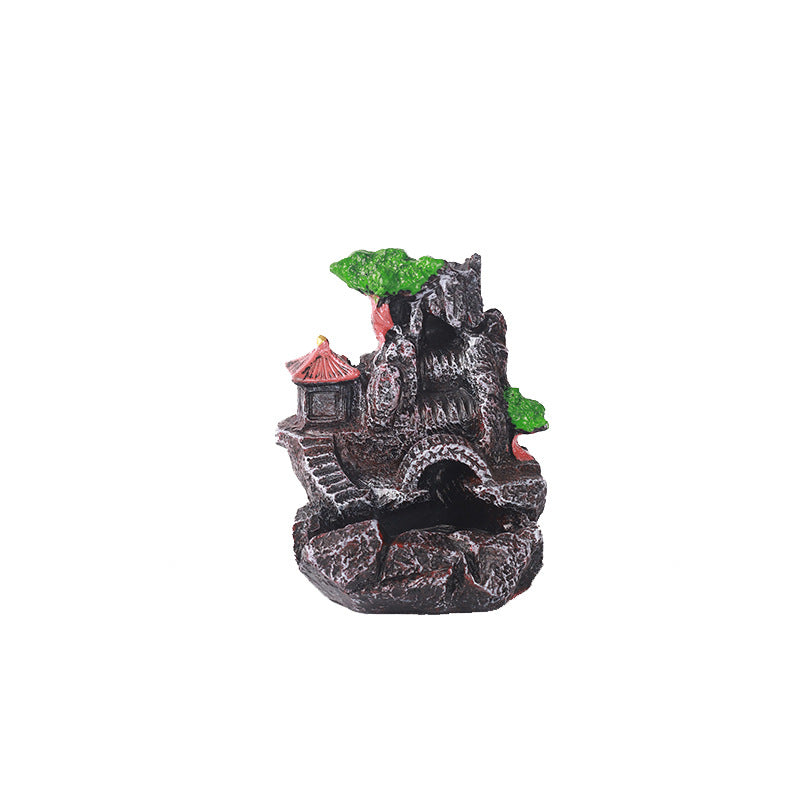 zensoullab Resin Backflow Incense Burner Zen Rockery Home Indoor Living Room Incense Burner Backflow Incense Landscape Decoration Ornament