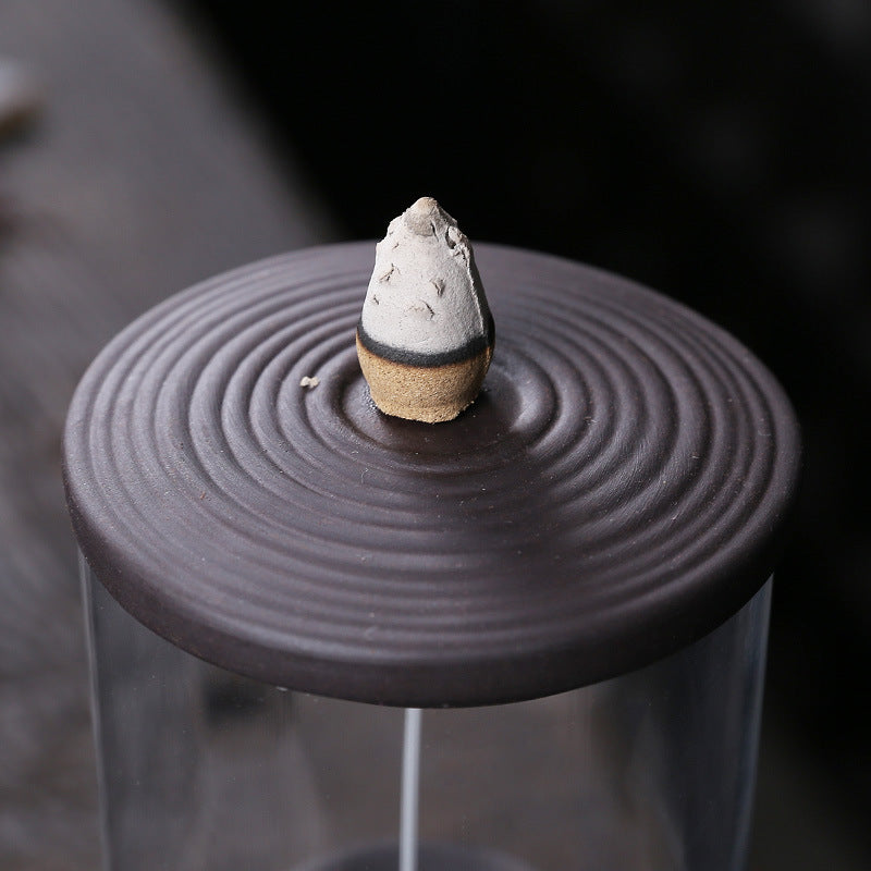 zensoullab Purple Clay Backflow Incense Burner Home Decor Creative Fortune Comes Windproof Cover Backflow Incense Burner Original