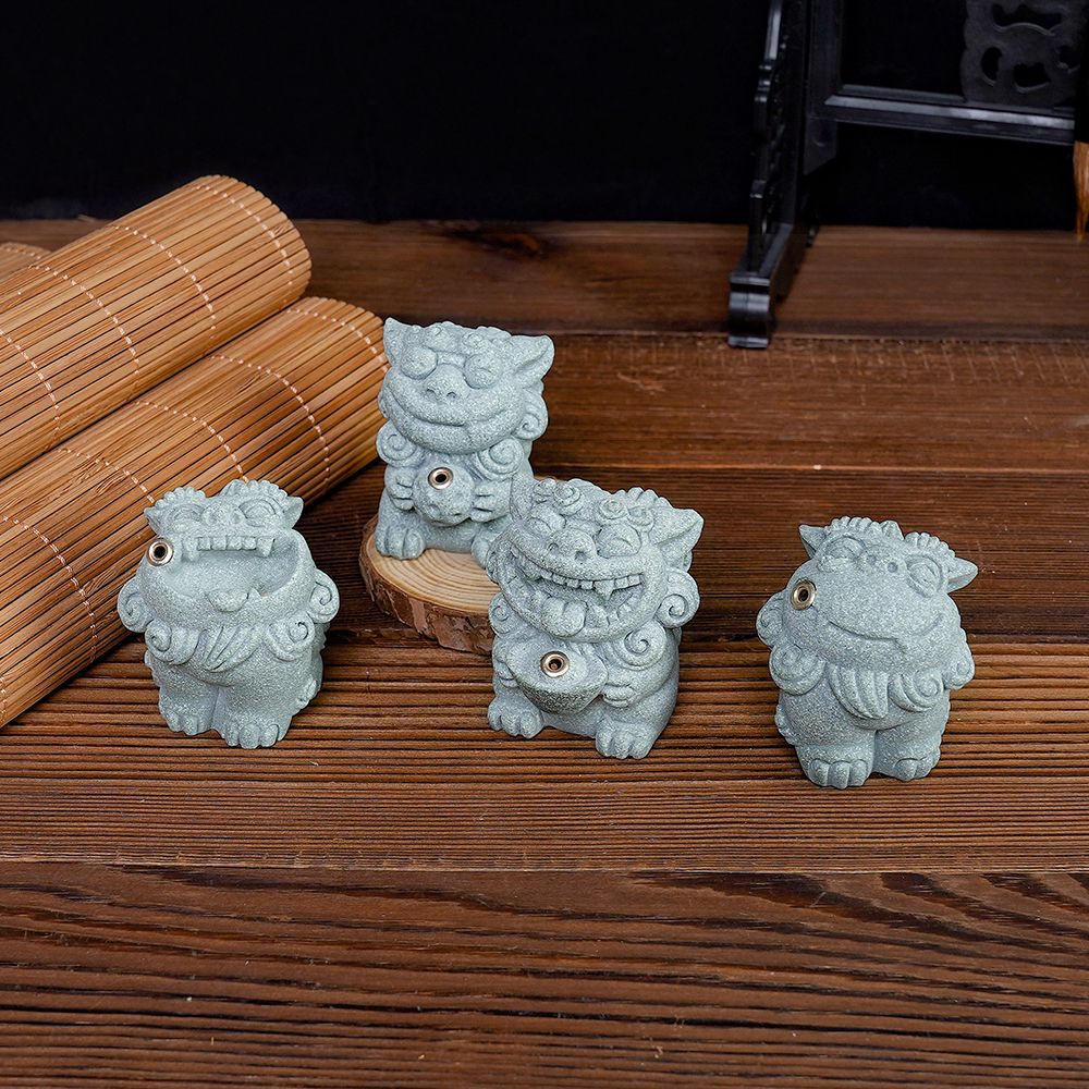 zensoullab Chinese Style Stone Lion Incense Holder Indoor Incense Stick Sandalwood Agarwood Small Incense Tray Creative Festive Tea Ceremony Desktop Ornament
