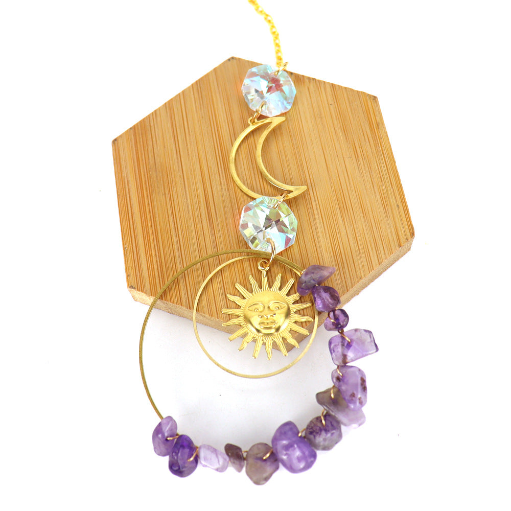 zensoullab Sun Catcher Sun Crystal Gravel Pendant Light Outdoor Hanging Window Wind Chime T37