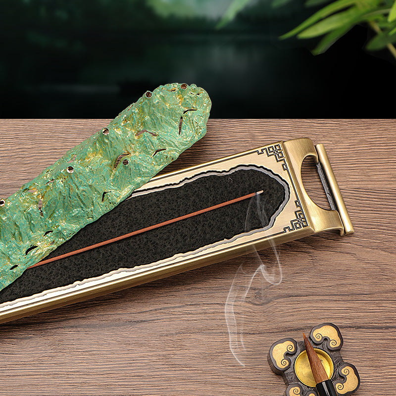 zensoullab New Chinese Style Incense Burner Yunmengze Incense Home Horizontal Study Room Tea Table Incense Ceremony Agarwood Sandalwood Desktop Decoration Ornament