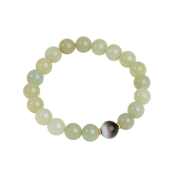 Zensoullab Natural Xinjiang Hetian Jade ICE CLEAR White Bracelet Female National Style Niche Bracelet