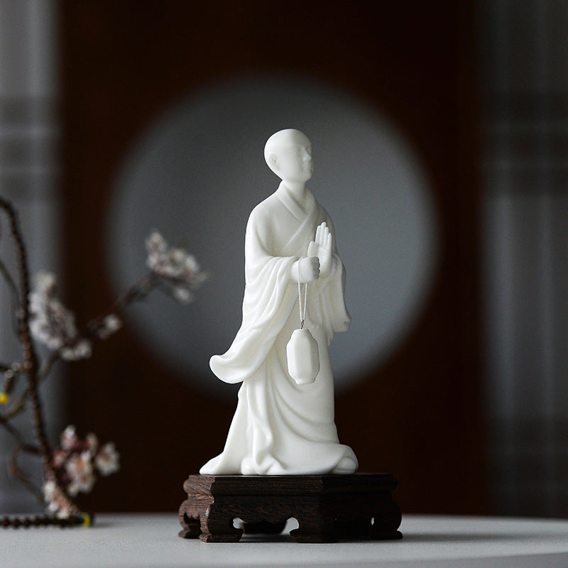 zensoullab Purple Clay Zen Buddhist Little Monk Figurine Creative Ceramic Character Home Living Room Tea Room Tea Pet Desktop Decoration