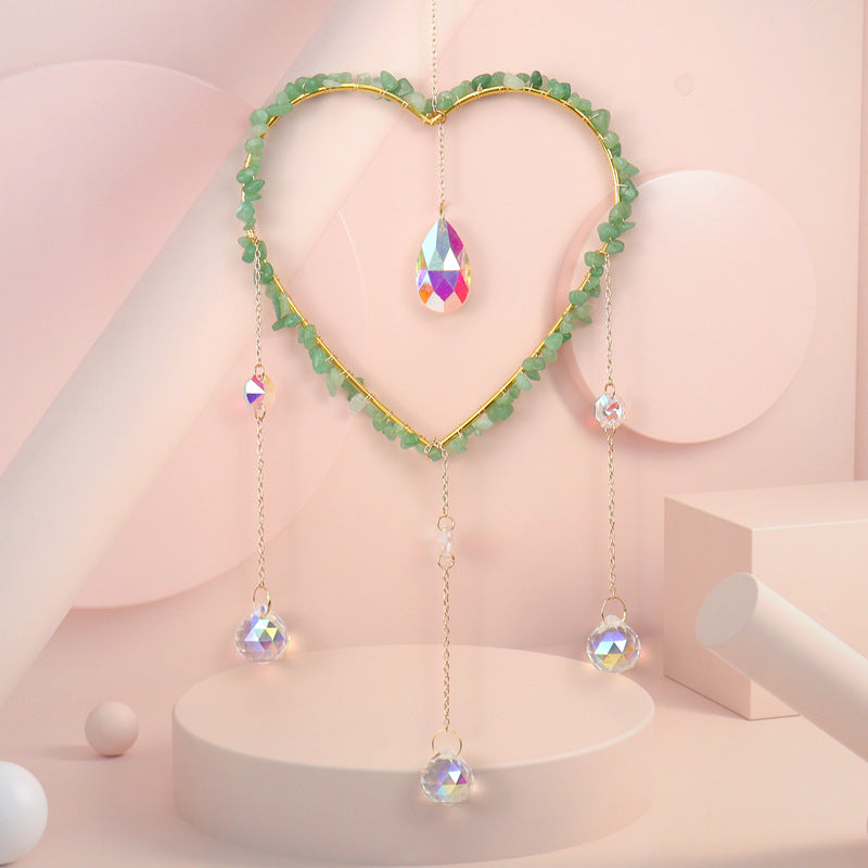 Zensoullab Amethyst Gravel Love Sun Catcher Sun Catcher Crystal Pendant Window Garden Lighting Pendant