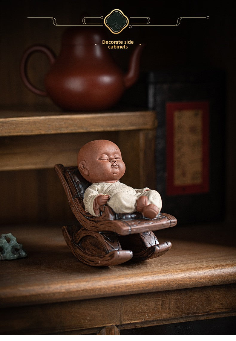 zensoullab Rocking Chair Little Monk Incense Burner Creative Incense Holder Zen Tea Room Aromatherapy Burner Ornament Incense Holder Craft
