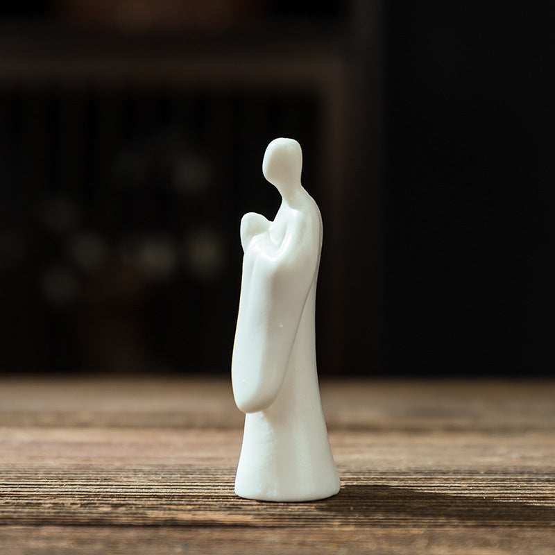 zensoullab Mini Fingertip Monk Ceramic Small Buddha Ornament White Porcelain Formless Buddha Micro Landscape Fish Tank Decoration Desktop Decoration