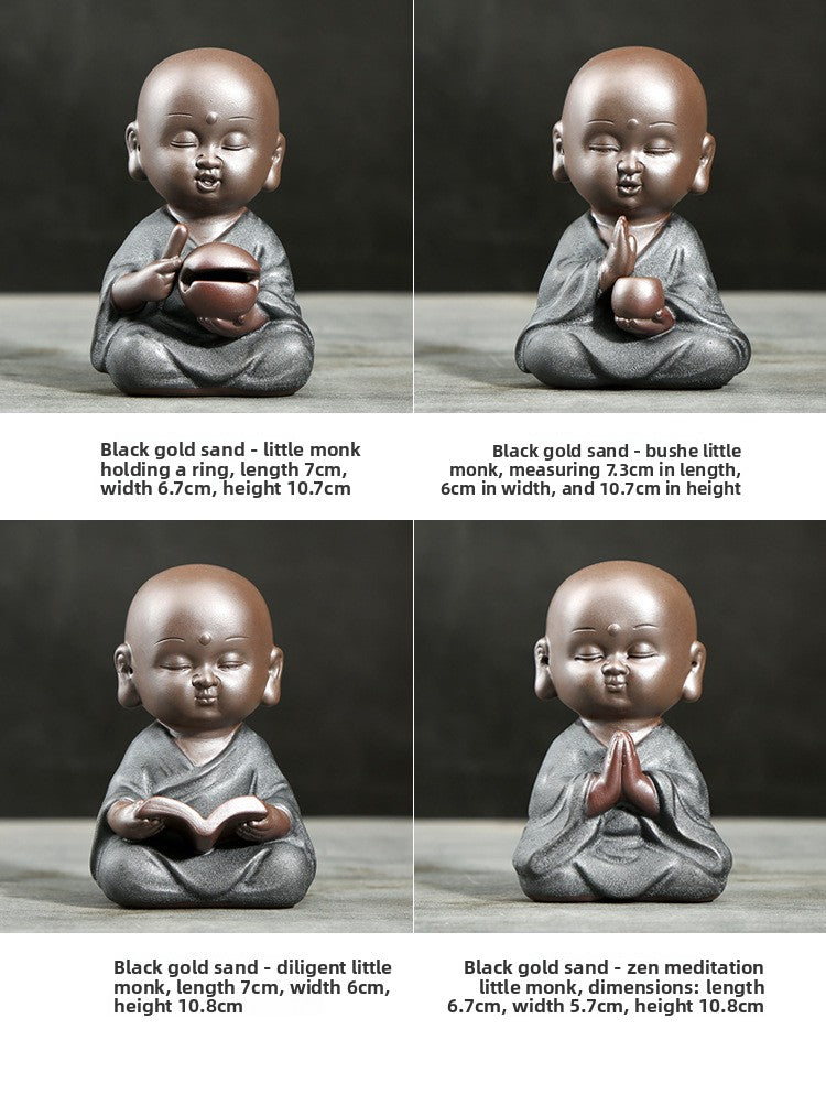 zensoullab Yunshang Black Gold Sand Purple Sand Little Monk Tea Pet Ornament Creative Can Be Raised Tea Tray Tea Play Tea Ceremony Accessories Little Sha Yi