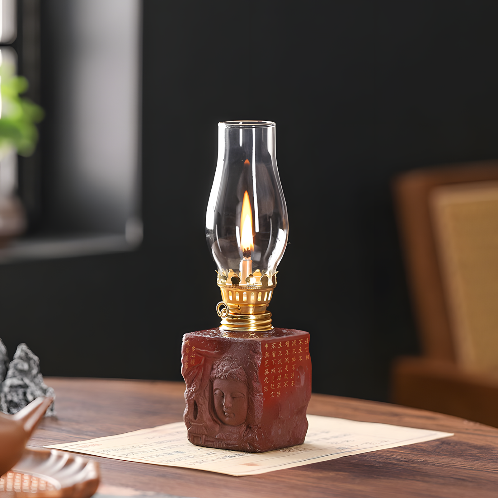 zensoullab Serenity Meadow Oriental Candle Holder (3 Colors)｜Handcrafted Glass & Ceramic Lamp for Meditation