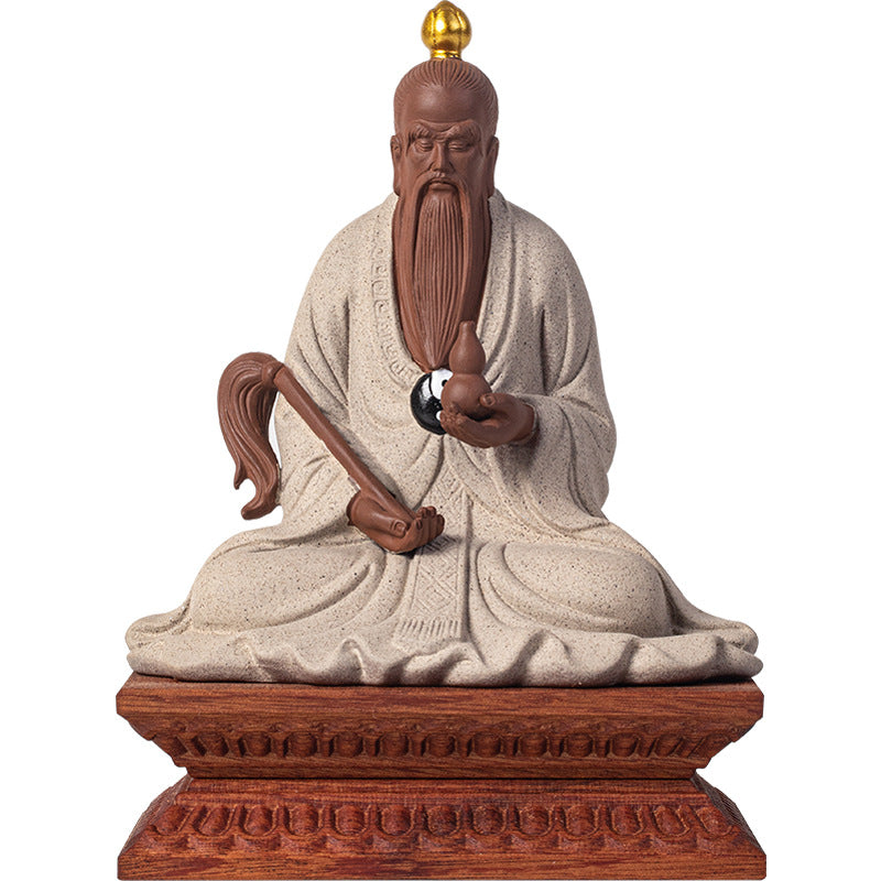 zensoullab Zen Style Chinese Ceramic Taishang Laojun Three Pure Ones Taoist Patriarch Yuanshitianzun Living Room Creative Home Decor Antique Shelf Ornament